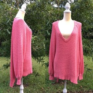 Free People Oversized Asymmetrical Sweater Sz SP